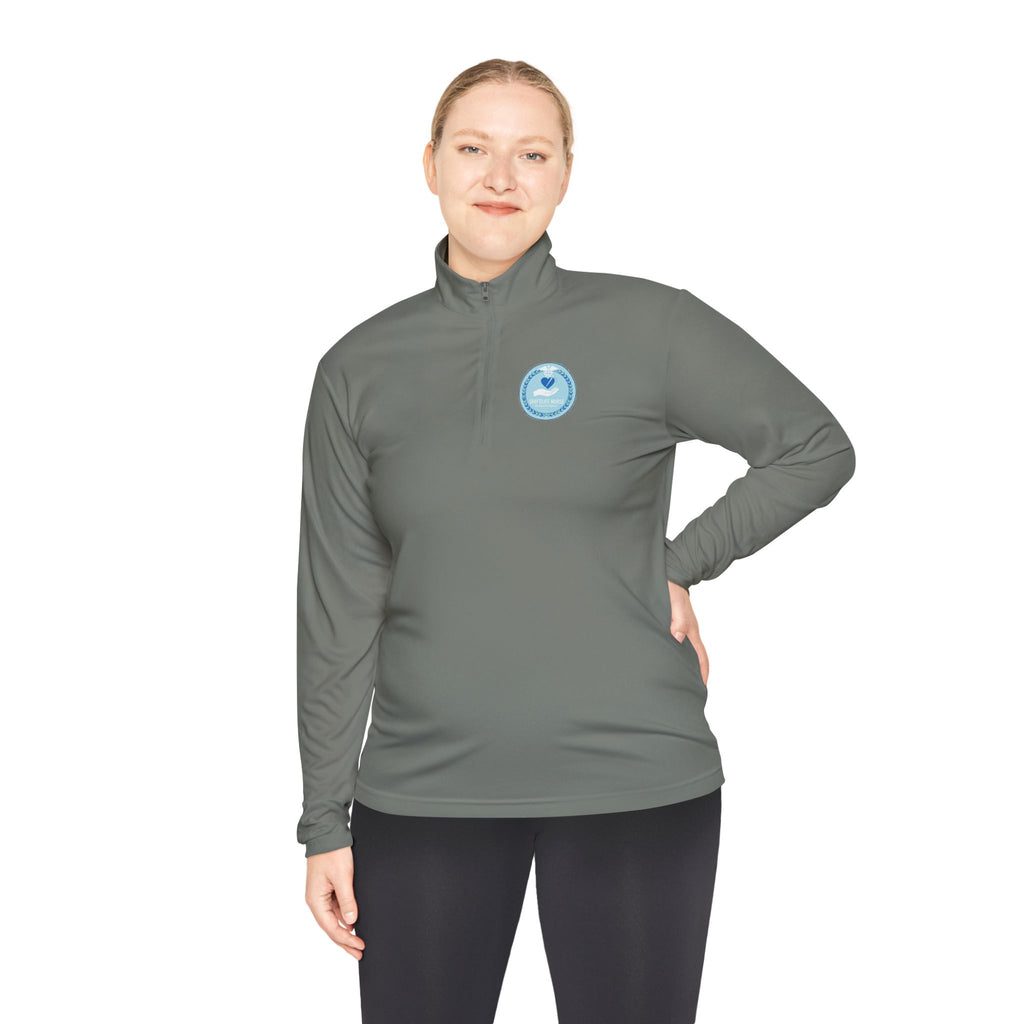 Quarter-Zip Pullover — Blue Heart Charity Emblem