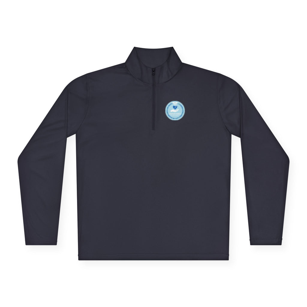 Quarter-Zip Pullover — Blue Heart Charity Emblem