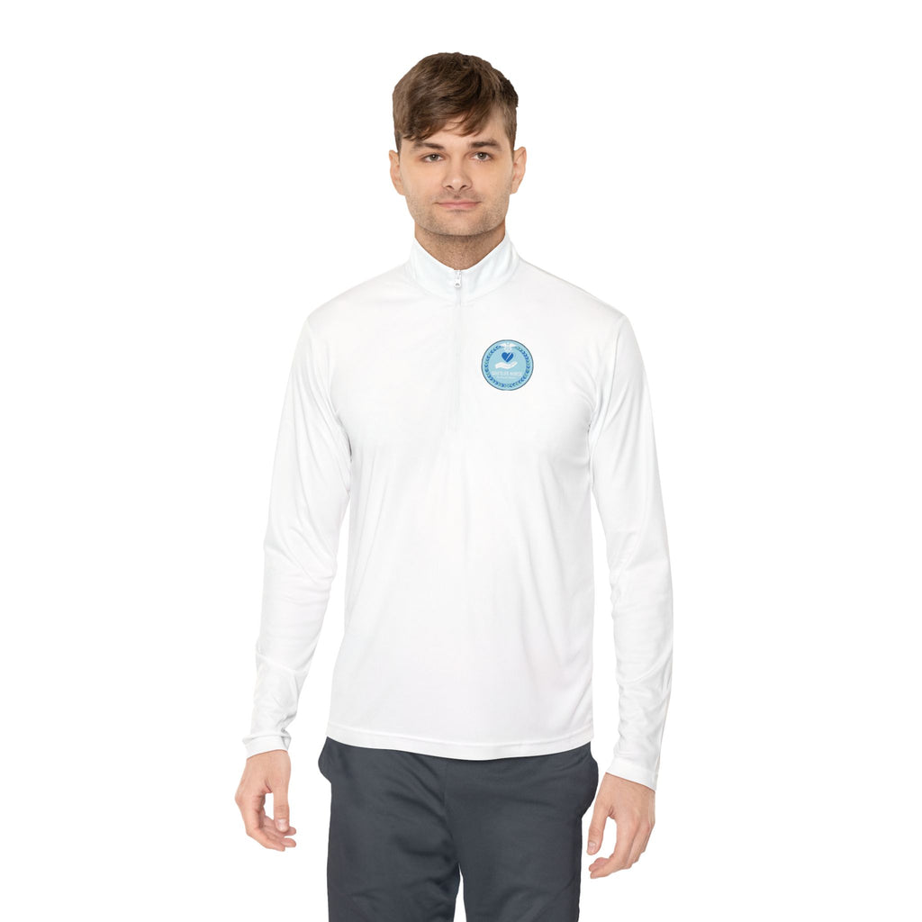 Quarter-Zip Pullover — Blue Heart Charity Emblem