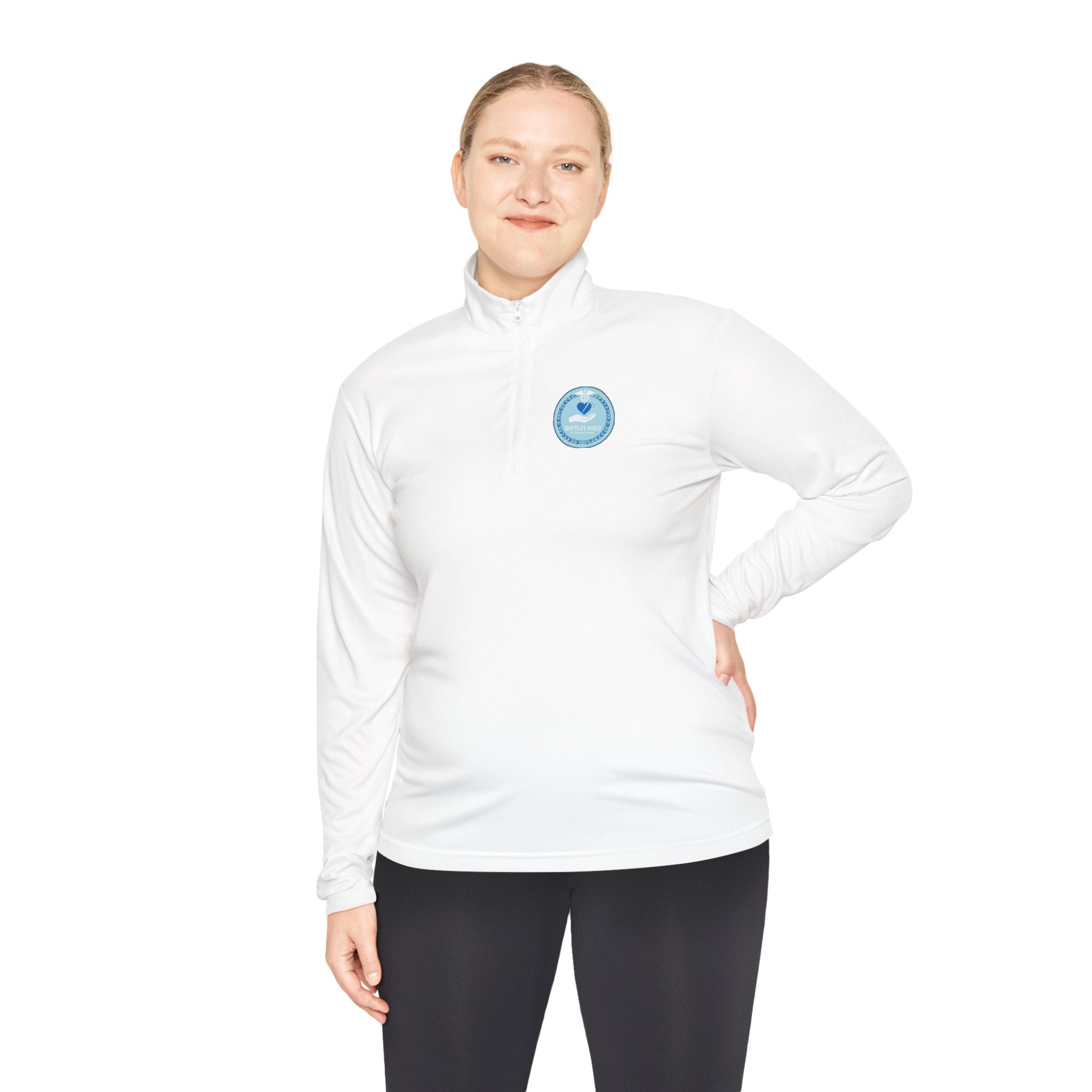 Quarter-Zip Pullover — Blue Heart Charity Emblem