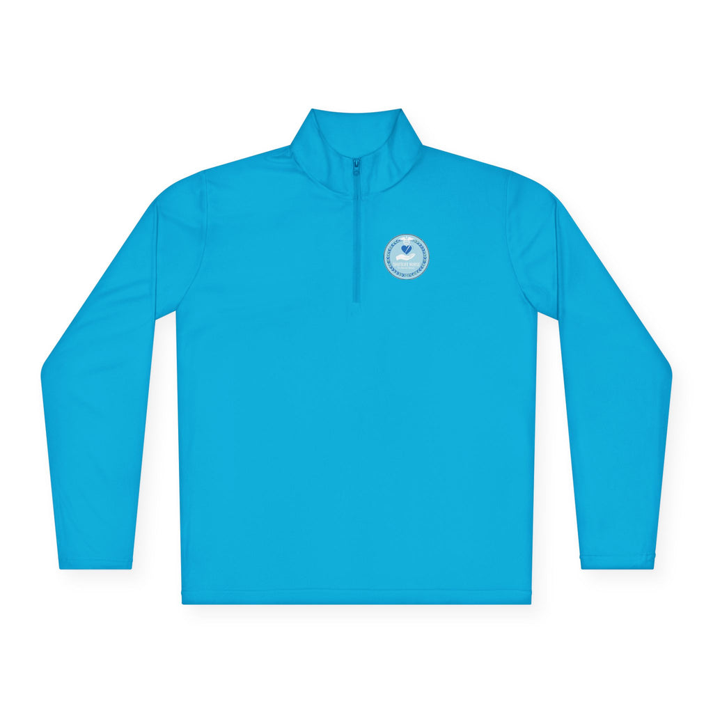 Quarter-Zip Pullover — Blue Heart Charity Emblem