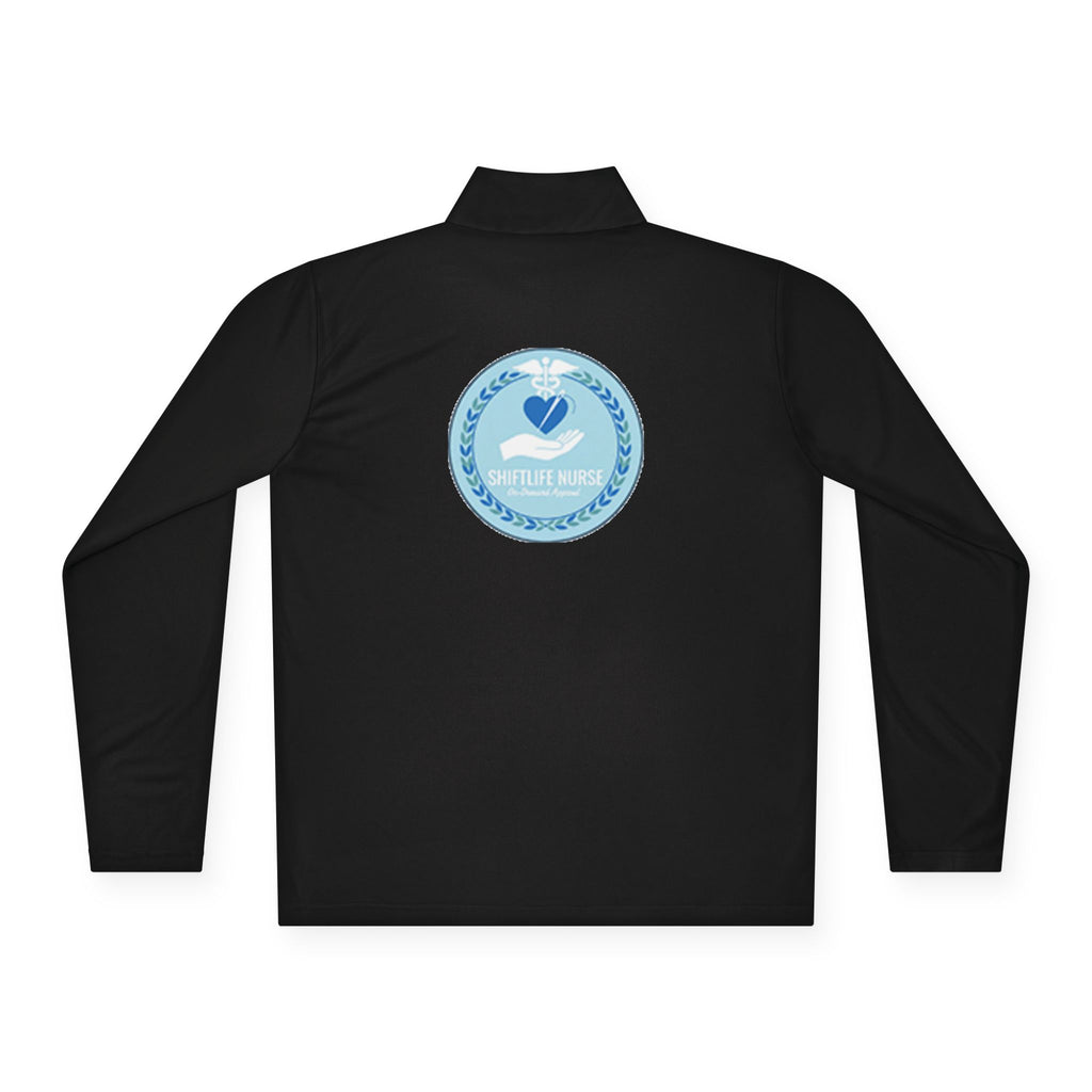 Quarter-Zip Pullover — Blue Heart Charity Emblem