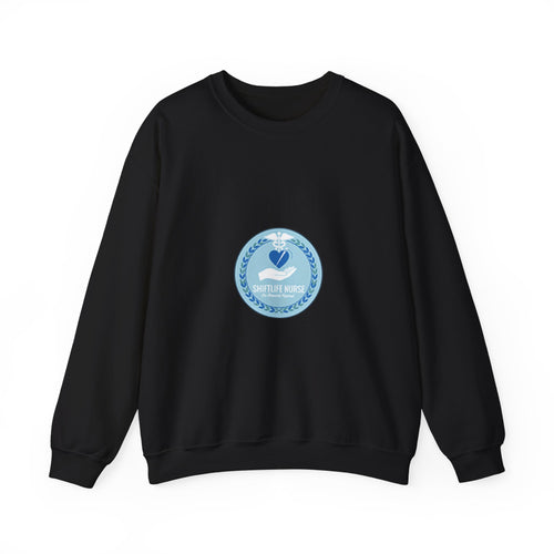 Crewneck Sweatshirt — Compassionate Nurse Blue Badge Design