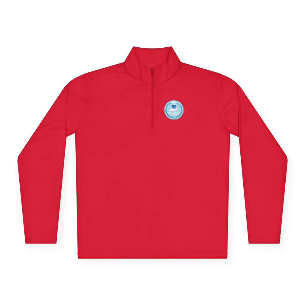 Quarter-Zip Pullover — Blue Heart Charity Emblem