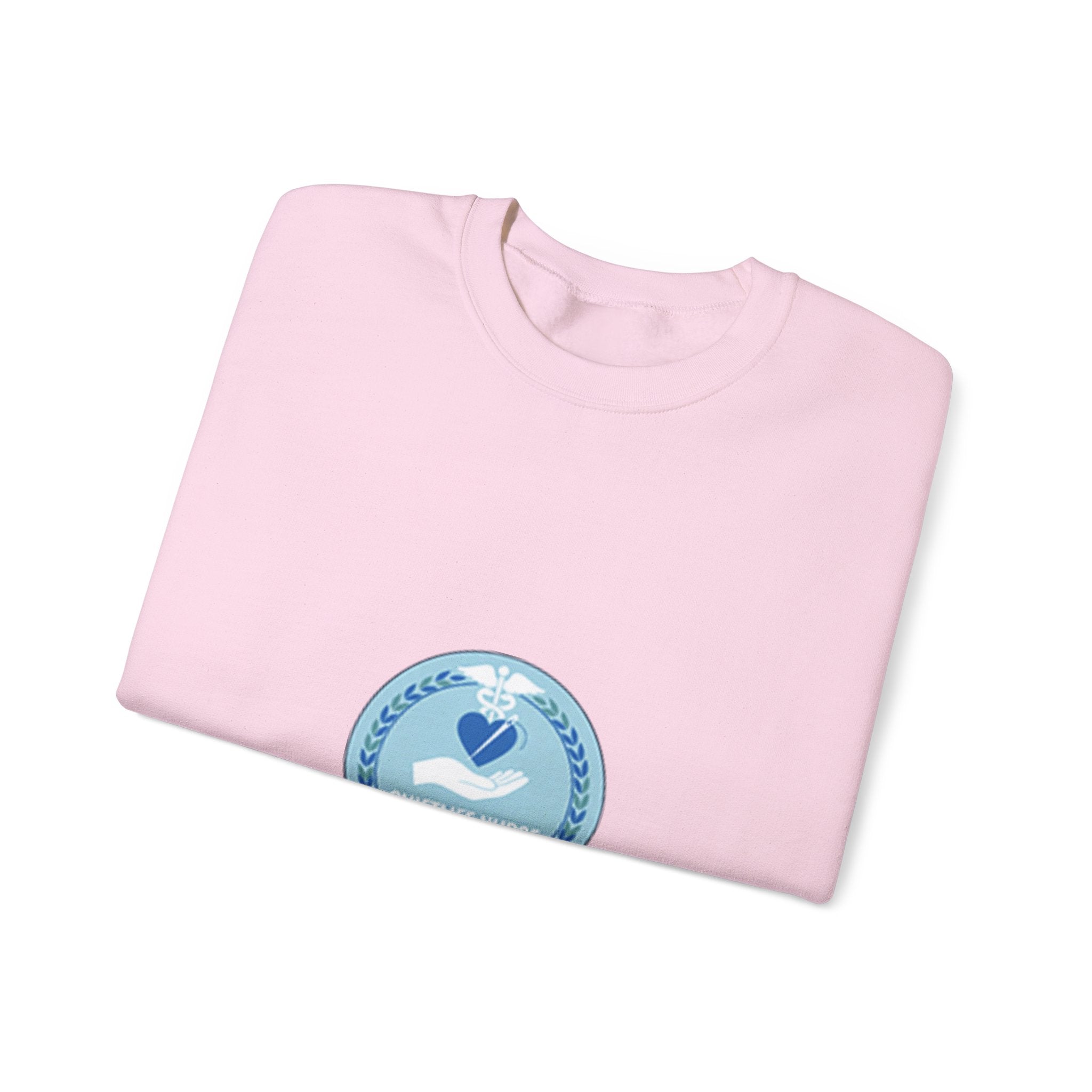Crewneck Sweatshirt — Compassionate Nurse Blue Badge Design