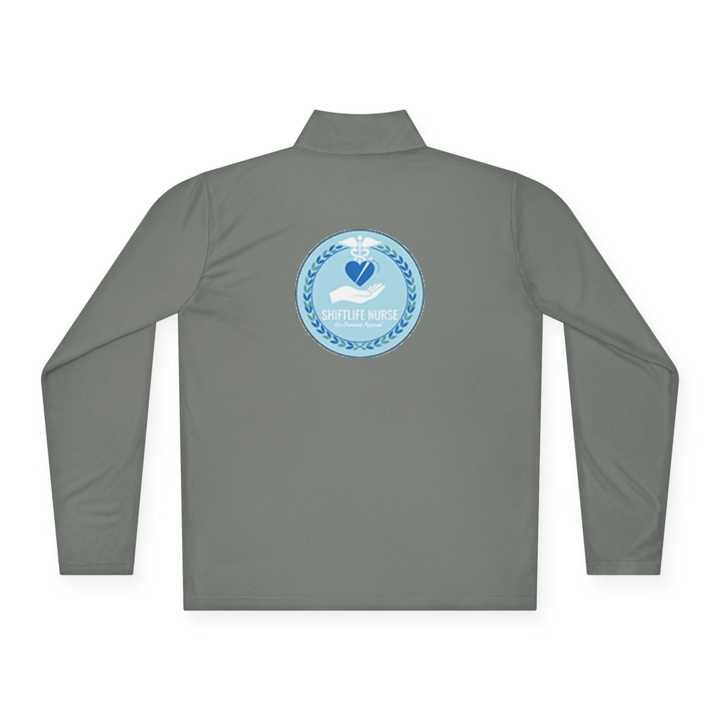 Quarter-Zip Pullover — Blue Heart Charity Emblem