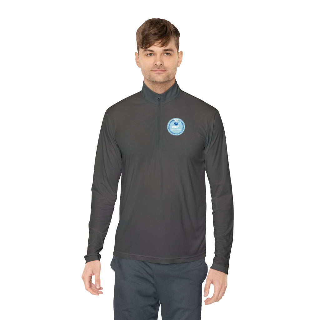 Quarter-Zip Pullover — Blue Heart Charity Emblem