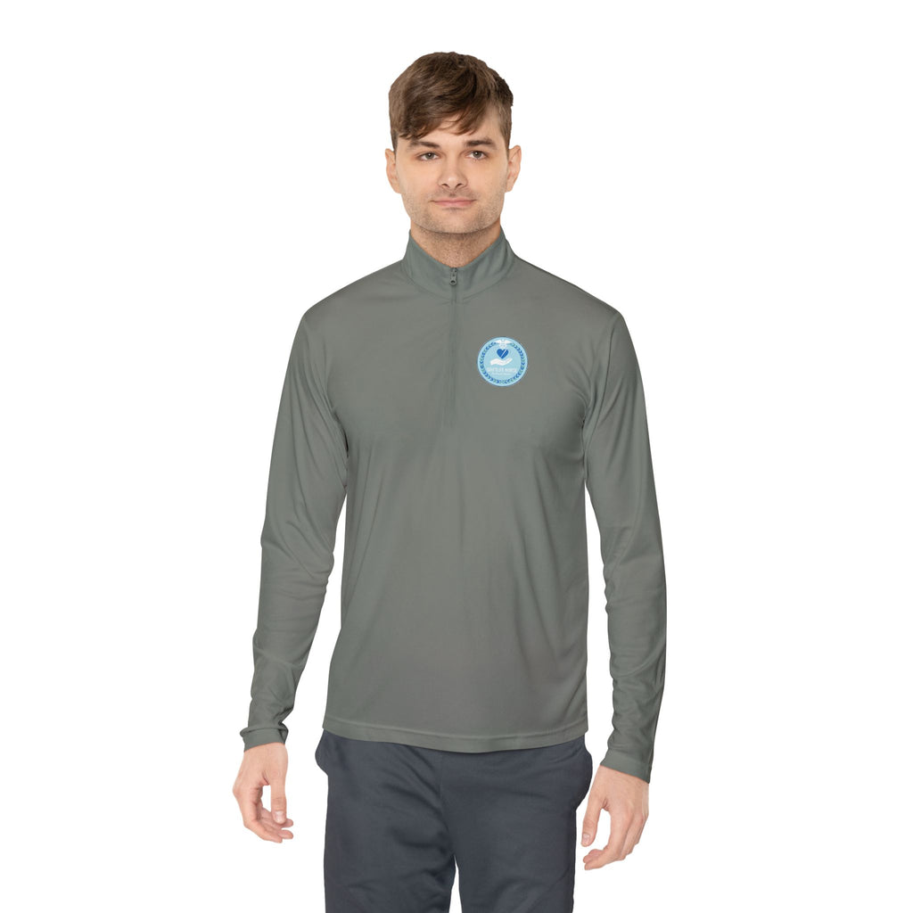 Quarter-Zip Pullover — Blue Heart Charity Emblem