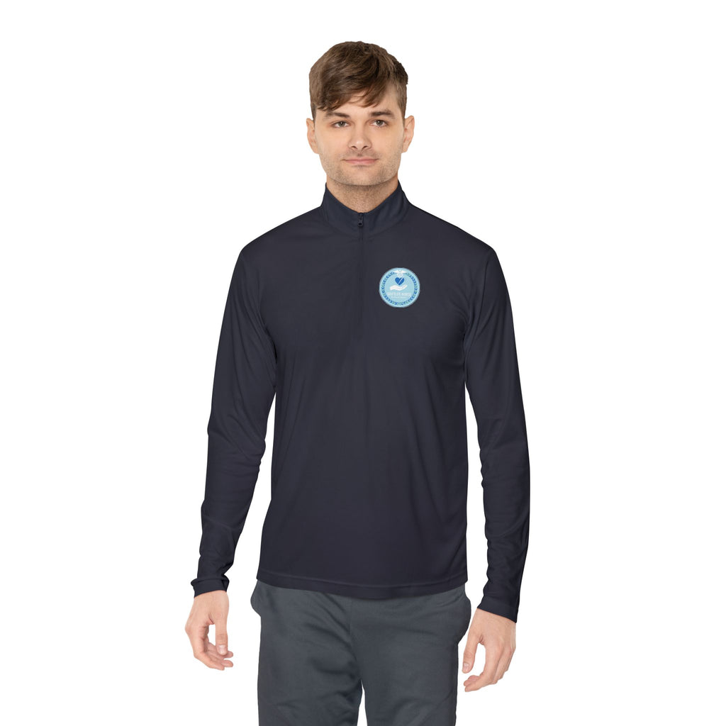 Quarter-Zip Pullover — Blue Heart Charity Emblem