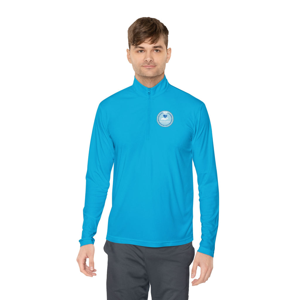 Quarter-Zip Pullover — Blue Heart Charity Emblem