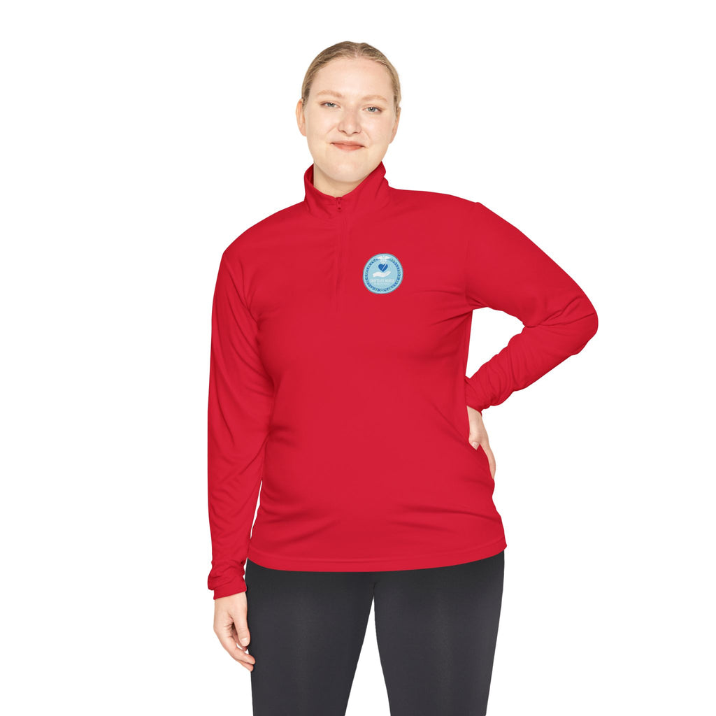 Quarter-Zip Pullover — Blue Heart Charity Emblem
