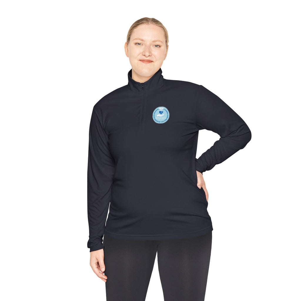 Quarter-Zip Pullover — Blue Heart Charity Emblem