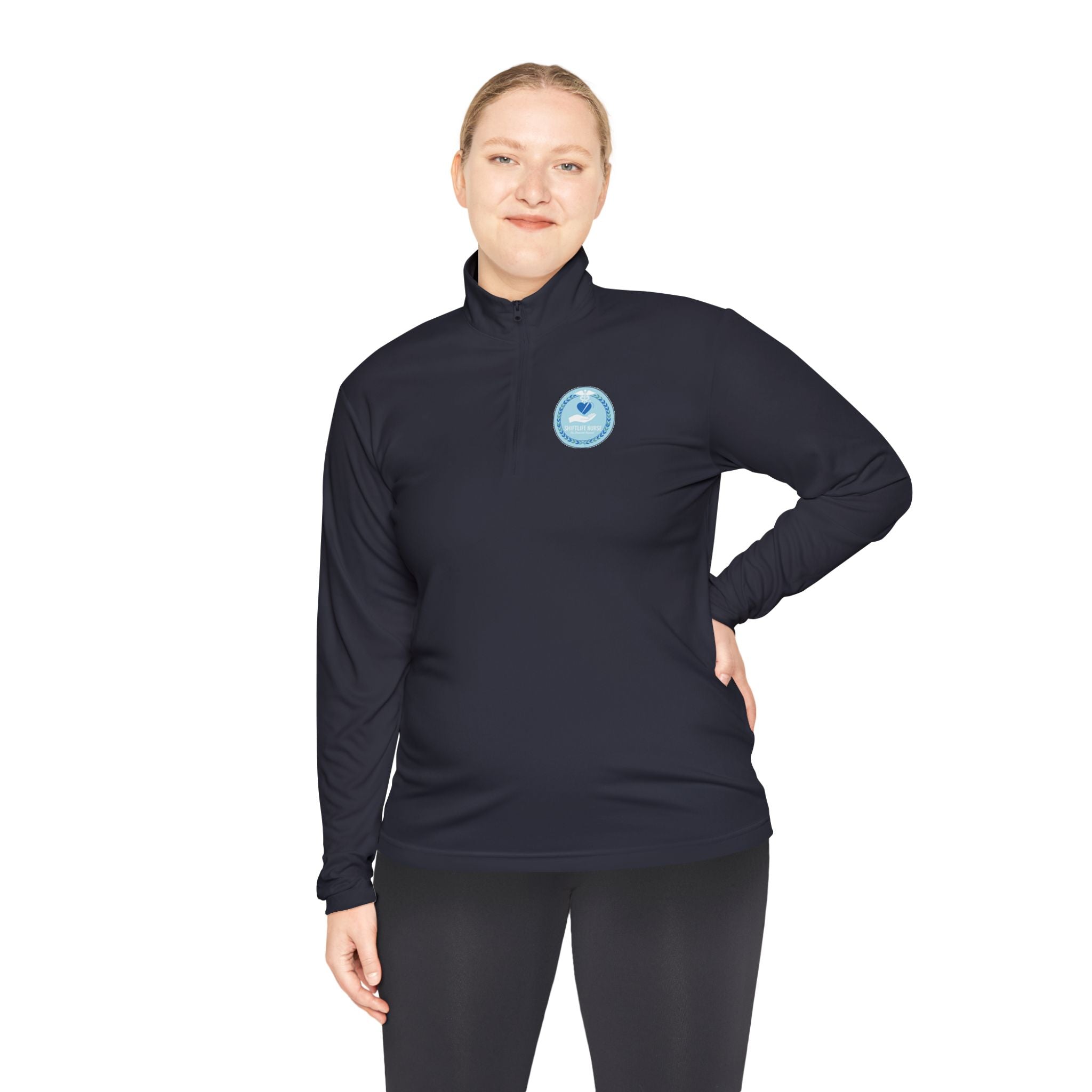 Quarter-Zip Pullover — Blue Heart Charity Emblem