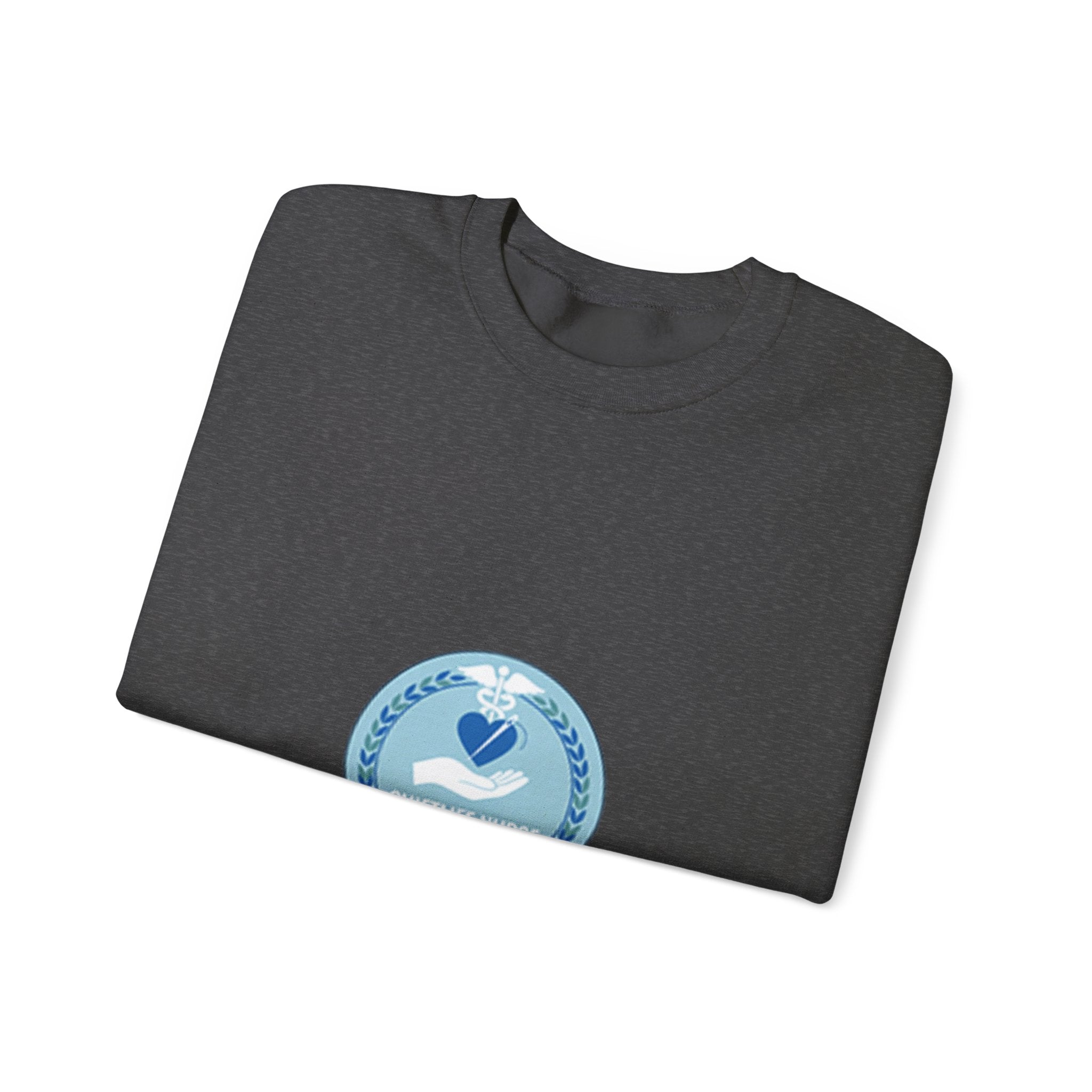 Crewneck Sweatshirt — Compassionate Nurse Blue Badge Design