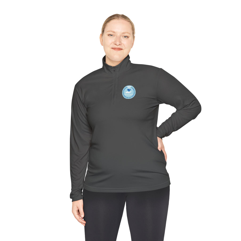 Quarter-Zip Pullover — Blue Heart Charity Emblem