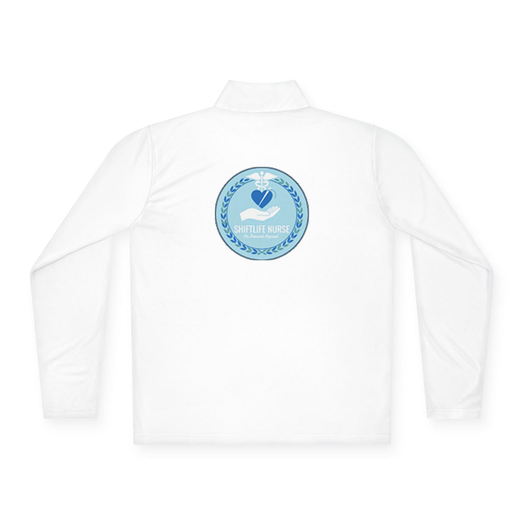 Quarter-Zip Pullover — Blue Heart Charity Emblem