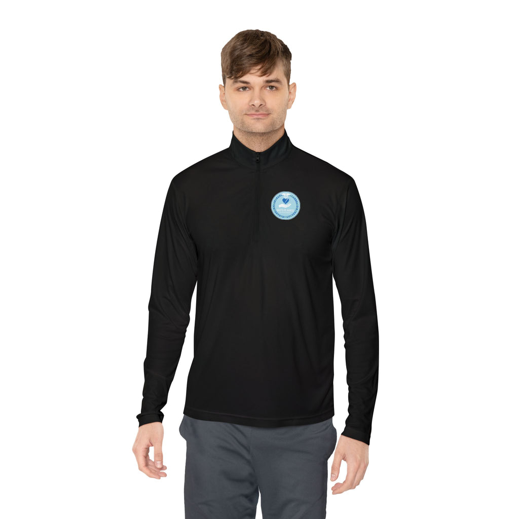 Quarter-Zip Pullover — Blue Heart Charity Emblem