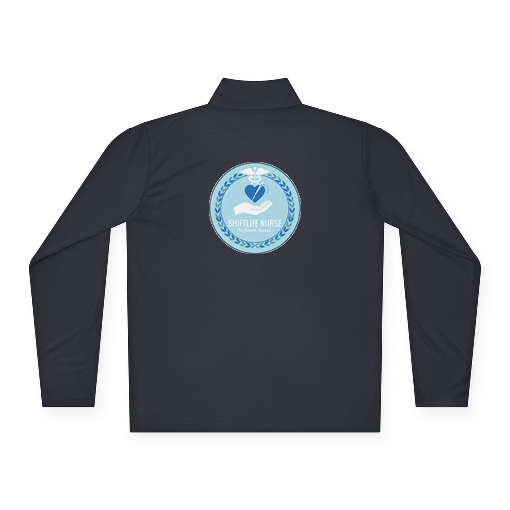 Quarter-Zip Pullover — Blue Heart Charity Emblem