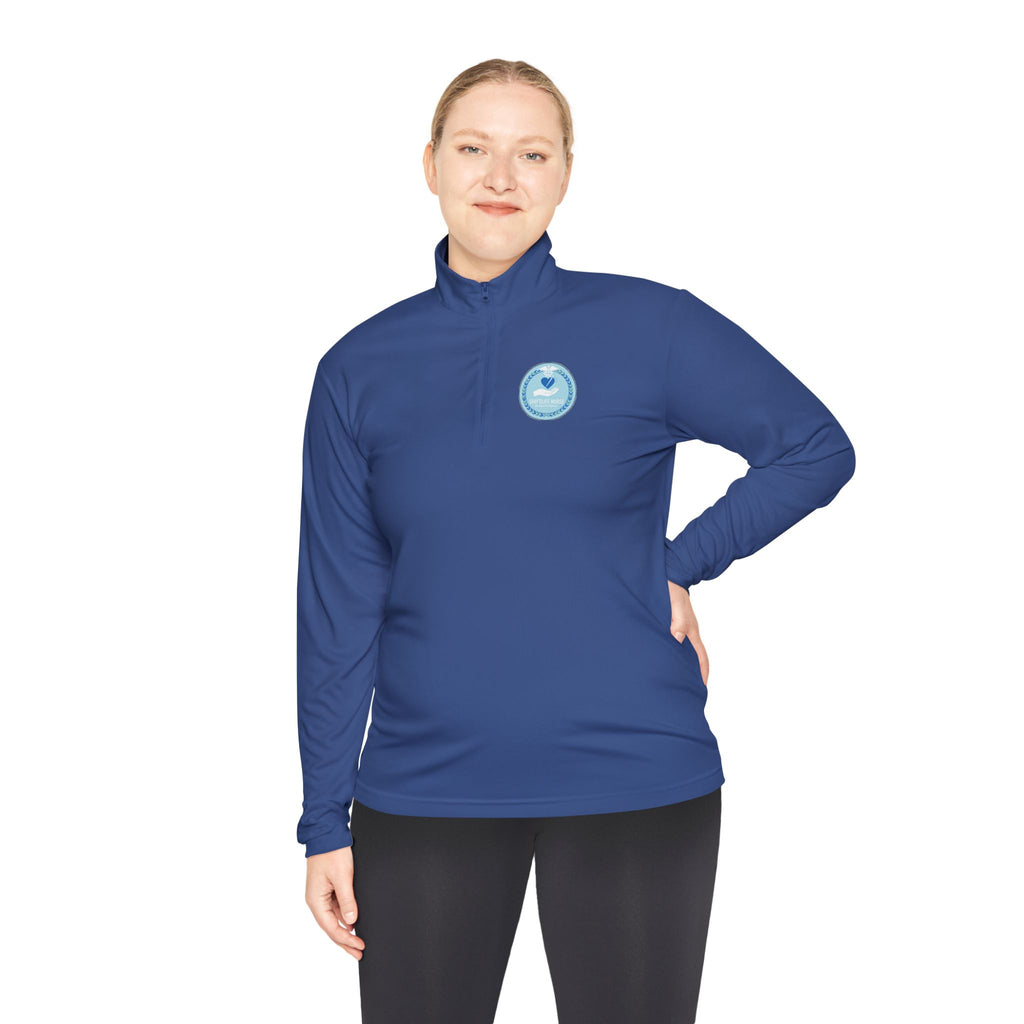 Quarter-Zip Pullover — Blue Heart Charity Emblem