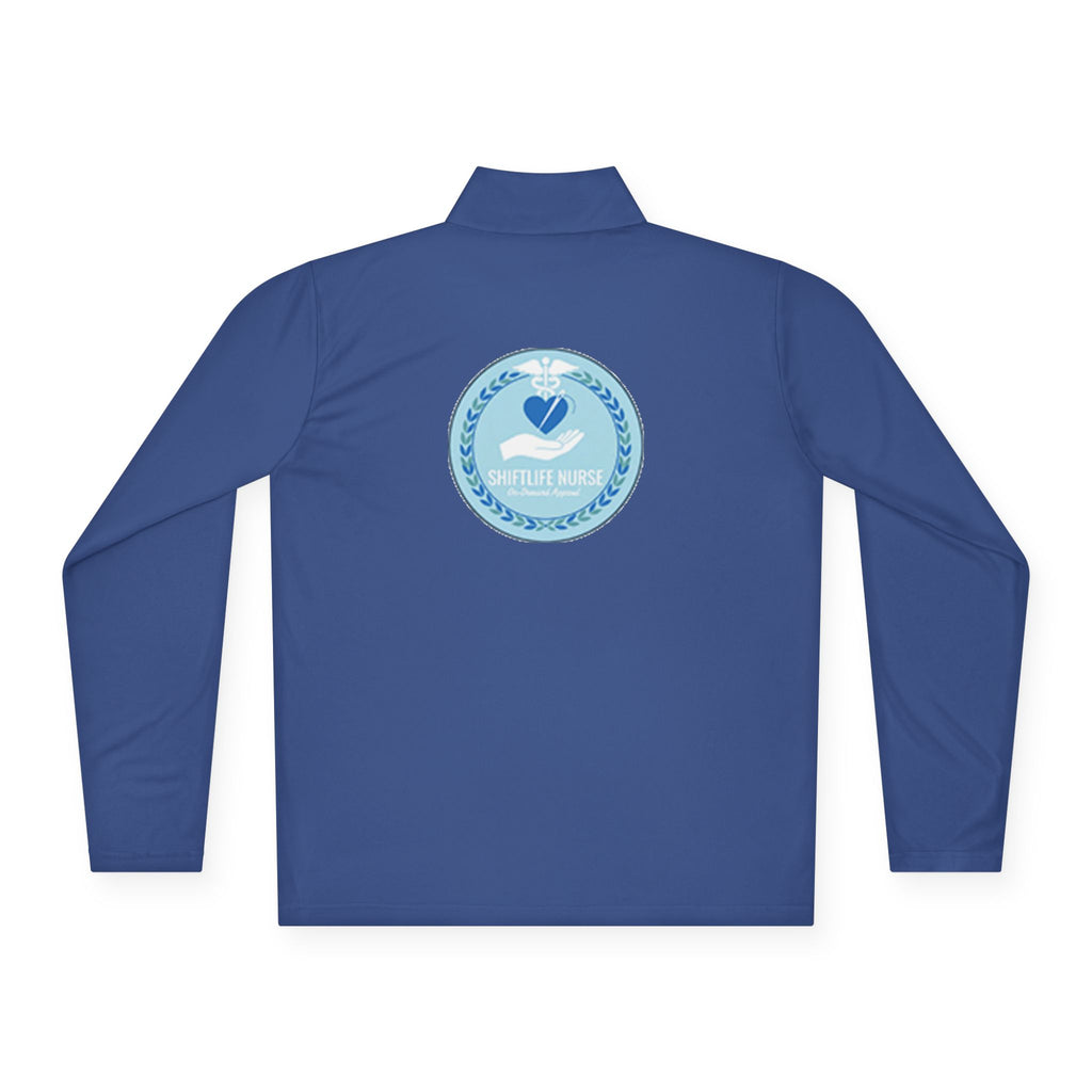 Quarter-Zip Pullover — Blue Heart Charity Emblem