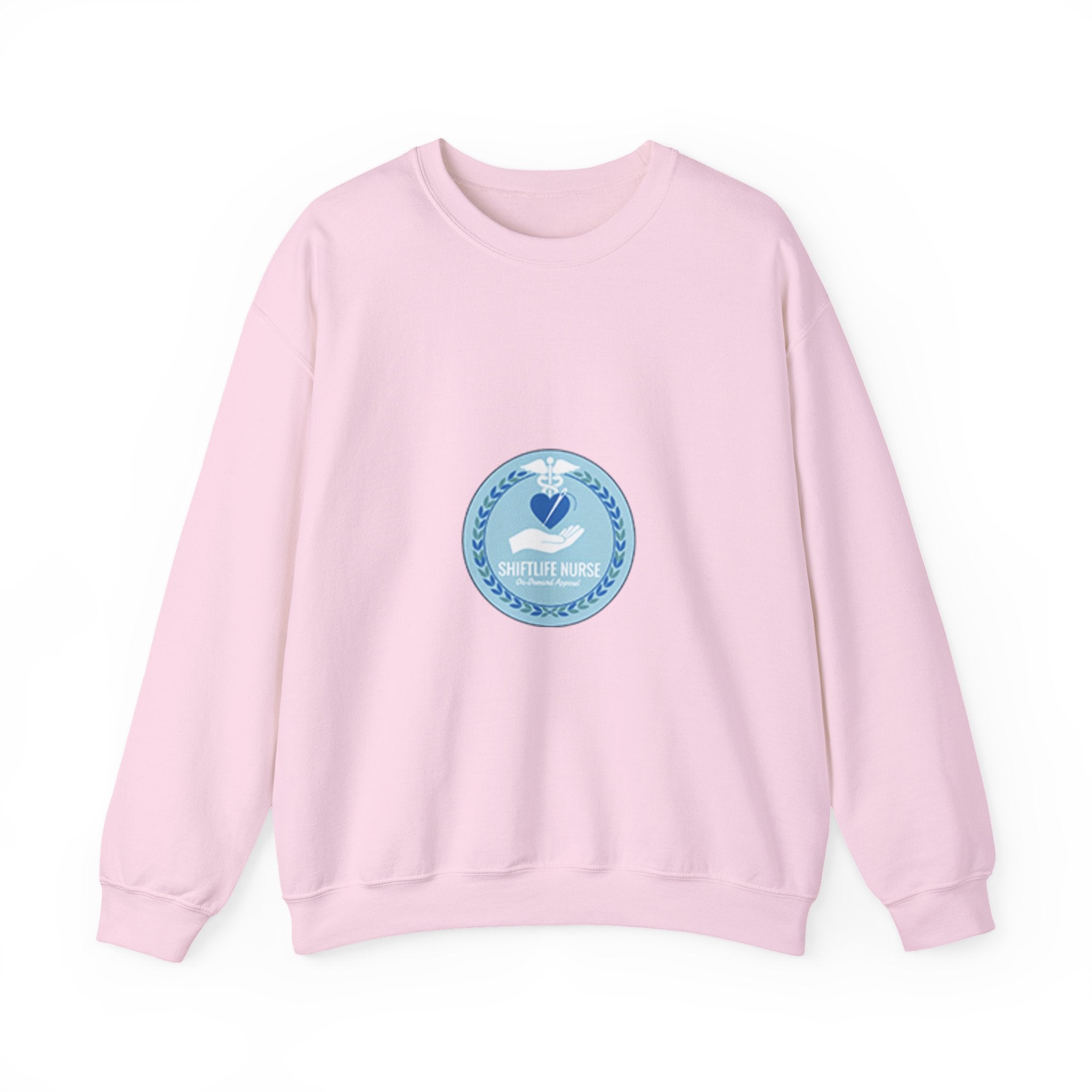 Crewneck Sweatshirt — Compassionate Nurse Blue Badge Design